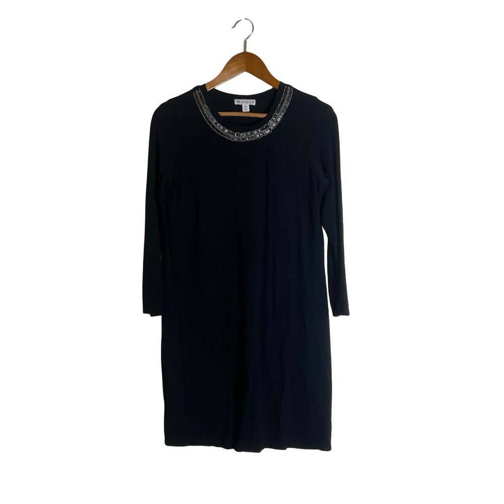 Elaine Rose black embellished long sleeve dress. Size small